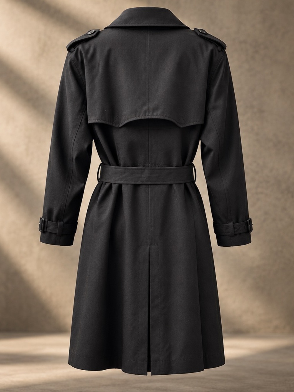 Ralph Lauren Black Double-Breasted Trench with Belt NWOT XXL - Picture 2 of 13